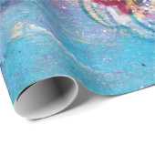 Papier Cadeau SEA DRAGON Aqua Imaginaire bleu (Coin rond)