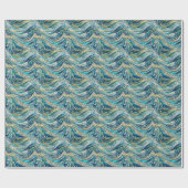 Papier Cadeau Sea of Waves Teal Mosaic Fine Art (Plat)