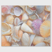 Papier Cadeau Sea Shells Ocean Beach Découpage Art Design (Plat)