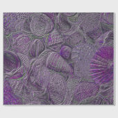 Papier Cadeau Sea Shells Ocean Beach Gris violet Métal (Plat)