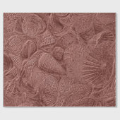 Papier Cadeau Sea Shells Rose Gold Ocean Beach Élégant Découpage (Plat)