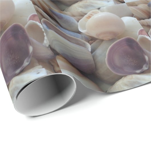 Papier Cadeau Sea Shells, Summer Beach Exotic Troptic Romantic (Coin rond)