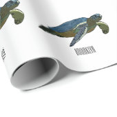 Papier Cadeau Sea turtle cartoon (Coin rond)