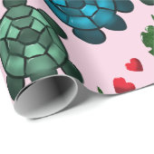 Papier Cadeau Sea Turtle Lover Gift, Cute Turtle Pattern, Marine (Coin rond)