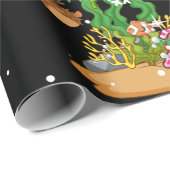 Papier Cadeau Sea Turtles Lover Xmas Sea Turtle Christmas Tree (Coin rond)