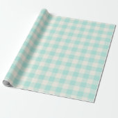 Papier Cadeau Seafoam Gingham - Wrapping Paper (Déroulé)