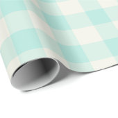 Papier Cadeau Seafoam Gingham - Wrapping Paper (Coin rond)