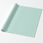 Papier Cadeau Seafoam Green Simple Plaid (Déroulé)