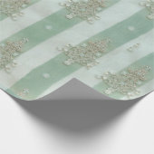 Papier Cadeau Seafoam Stiped Velvet-Look Diamond Trees (Coin)
