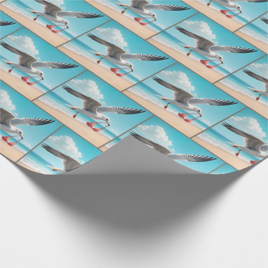 Papier Cadeau Seagull Flying With a Bikini Top (Coin)