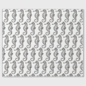 Papier Cadeau Seahorse Black (Plat)