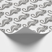 Papier Cadeau Seahorse Black (Coin)