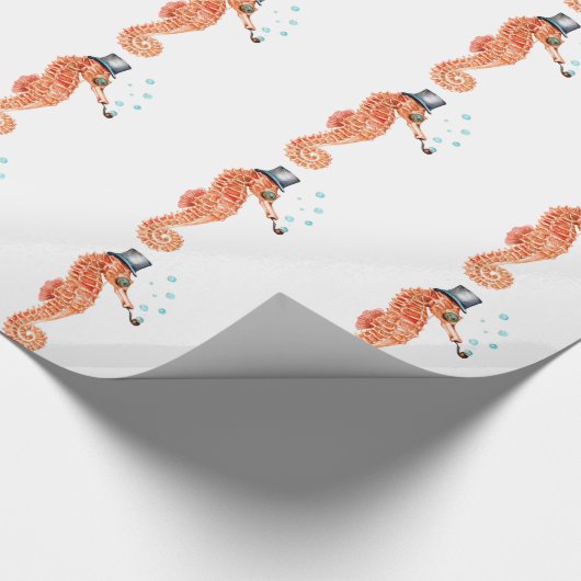 Papier Cadeau Seahorse Steampunk (Coin)