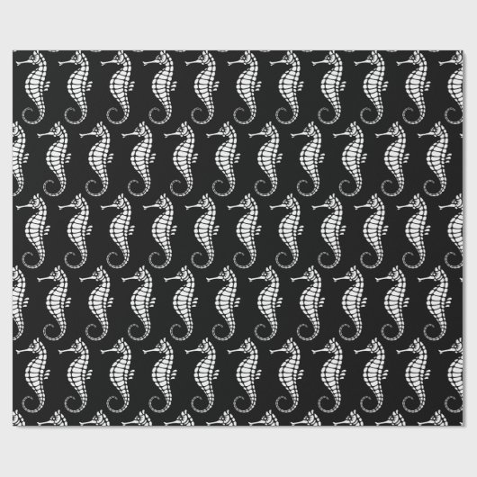 Papier Cadeau Seahorse White (Plat)