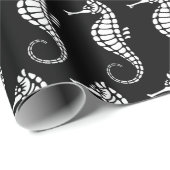 Papier Cadeau Seahorse White (Coin rond)