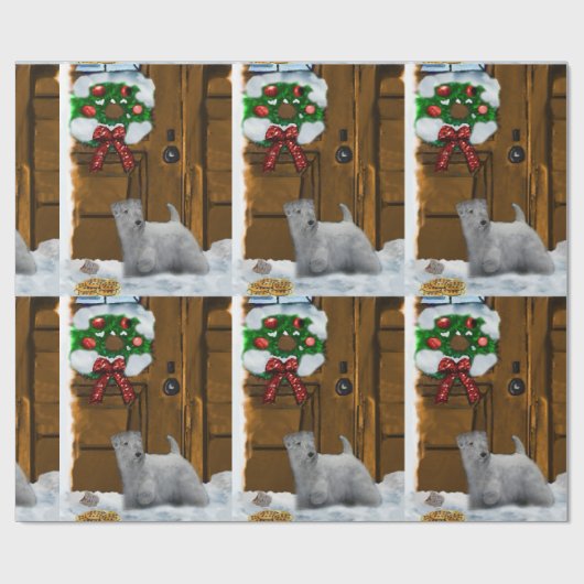 Papier Cadeau Sealyham Terrier Noël (Plat)