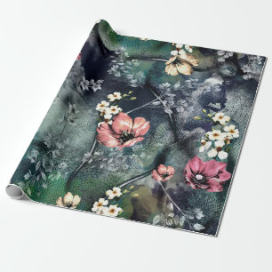 Papier Cadeau seamless abstract flower pattern on mix backgroun