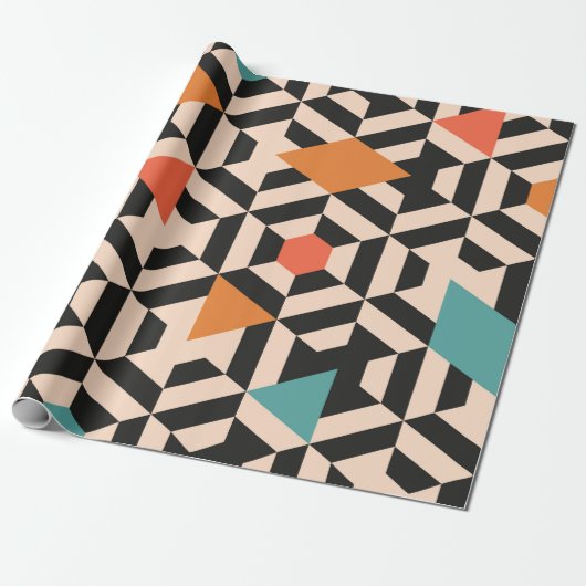 Papier Cadeau Seamless abstract pattern of geometric shapes. Geo (Déroulé)