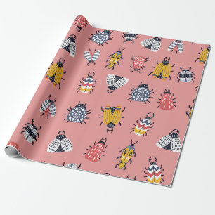 Papier Cadeau Seamless childish pattern with bugs and beetles in