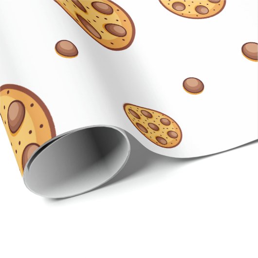 Papier Cadeau Seamless chocolate chip cookies pattern (Coin rond)