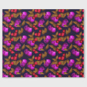 Papier Cadeau Seamless dark plum fruits purple berries cherry (Plat)