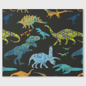 Papier Cadeau Seamless Dino pattern. Original design with t-rex, (Plat)
