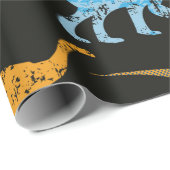 Papier Cadeau Seamless Dino pattern. Original design with t-rex, (Coin rond)