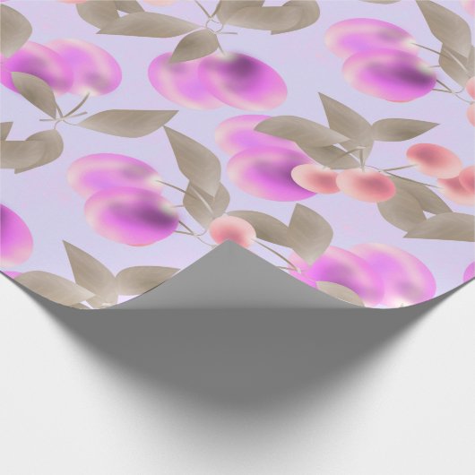 Papier Cadeau Seamless light plum fruits purple berries cherry p (Coin)