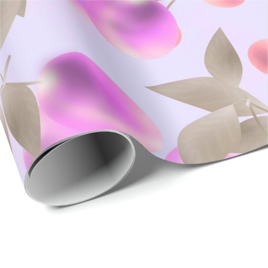 Papier Cadeau Seamless light plum fruits purple berries cherry p (Coin rond)