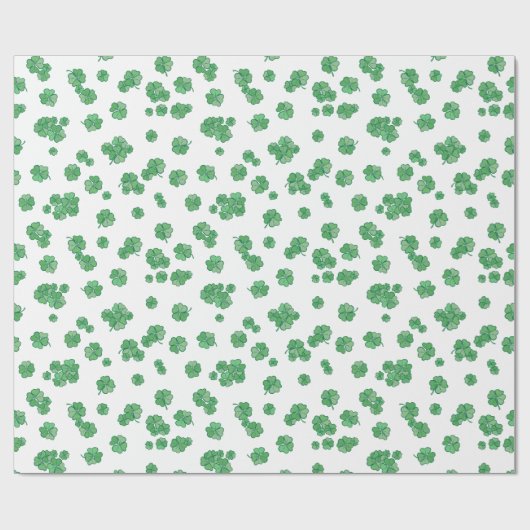 Papier Cadeau Seamless Lucky Four-Leaf Clover Pattern (Plat)