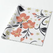 Papier Cadeau Seamless luxury pattern with flowersflower, lace, (Déroulé)