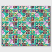 Papier Cadeau Seamless Merry Christmas Snowflake dark green colo (Plat)