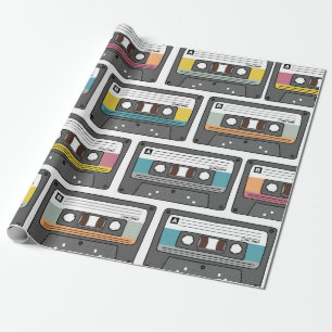 Papier Cadeau Seamless patent avec des cassettes rétro en dood