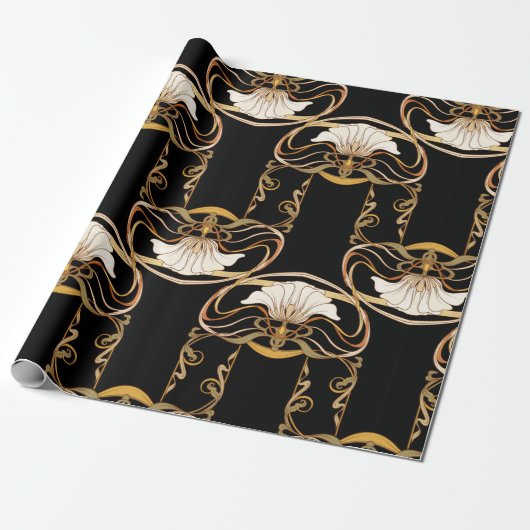 Papier Cadeau Seamless pattern, background with decorative eleme (Déroulé)