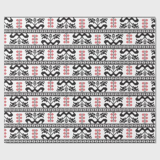 Papier Cadeau Seamless pattern design inspired by Romanian tradi (Plat)