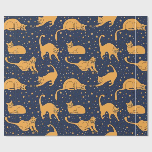 Papier Cadeau Seamless pattern, funny cats in everyday poses, pl (Plat)