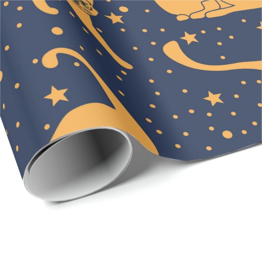 Papier Cadeau Seamless pattern, funny cats in everyday poses, pl (Coin rond)