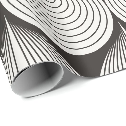 Papier Cadeau Seamless pattern. Stylish monochrome ornament. Geo (Coin rond)