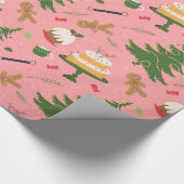 Papier Cadeau Seamless pattern with a retro Christmas tree (Coin)