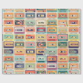 Papier Cadeau Seamless pattern with audio cassette tapes in a re (Plat)