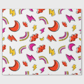 Papier Cadeau Seamless pattern with cloud lightning bolt rainbow (Plat)