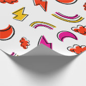 Papier Cadeau Seamless pattern with cloud lightning bolt rainbow (Coin)