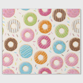 Papier Cadeau Seamless pattern with colorful tasty glossy donuts (Plat)