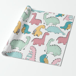 Papier Cadeau seamless pattern with cute colored, bright, pink,