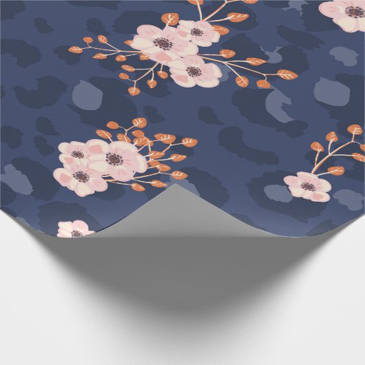 Papier Cadeau Seamless pattern with leopard skin and pink small (Coin)