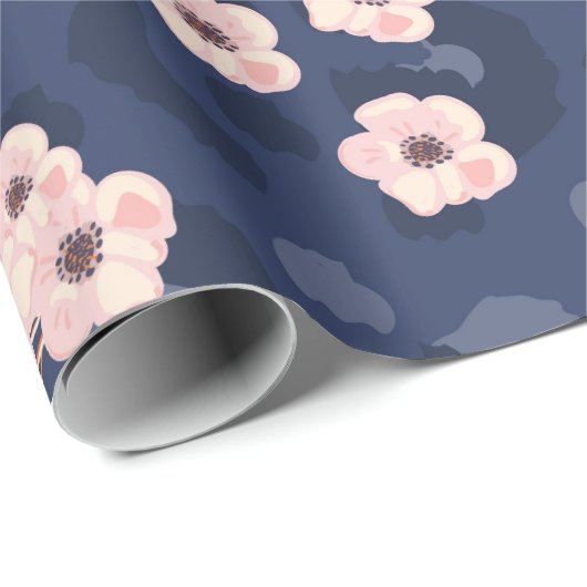 Papier Cadeau Seamless pattern with leopard skin and pink small (Coin rond)