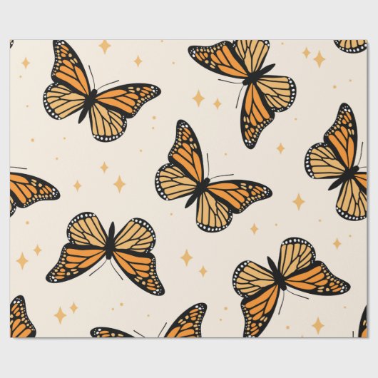 Papier Cadeau Seamless pattern with monarch butterflies. Contemp (Plat)