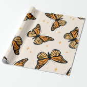 Papier Cadeau Seamless pattern with monarch butterflies. Contemp (Déroulé)