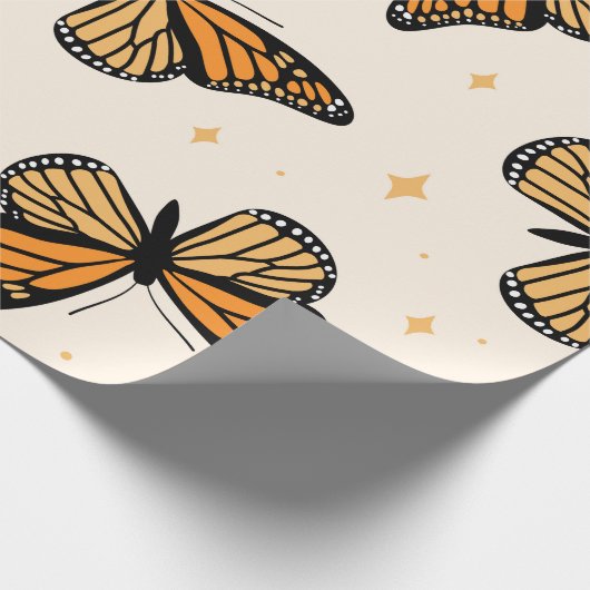 Papier Cadeau Seamless pattern with monarch butterflies. Contemp (Coin)