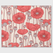 Papier Cadeau Seamless pattern with poppies.  (Plat)